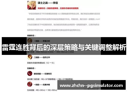 雷霆连胜背后的深层策略与关键调整解析